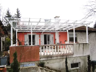 Terrassenueberdachung aus Stahl verzinkt pulverbeschichtet